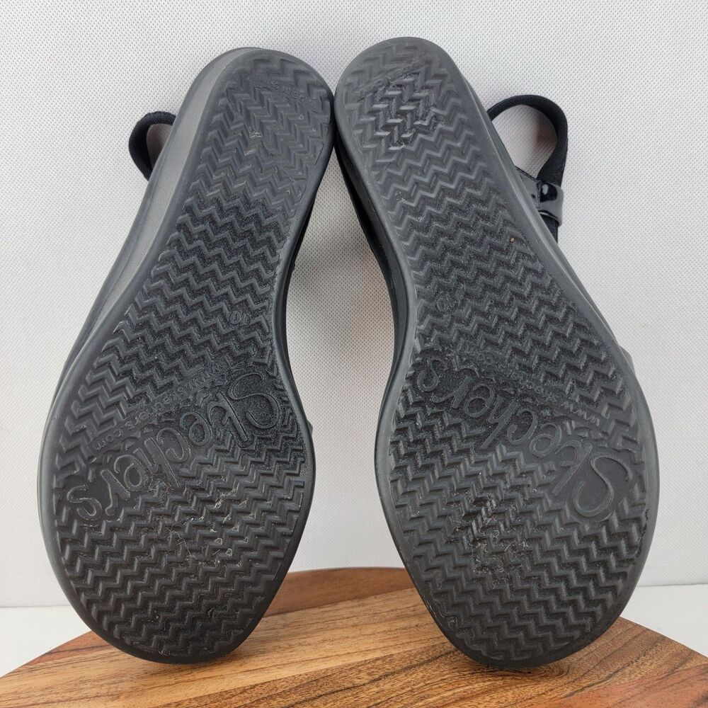 Skechers Womens Size 10 Black Cali Rumblers Slingback Wedge Sandals - Picture 9 of 10